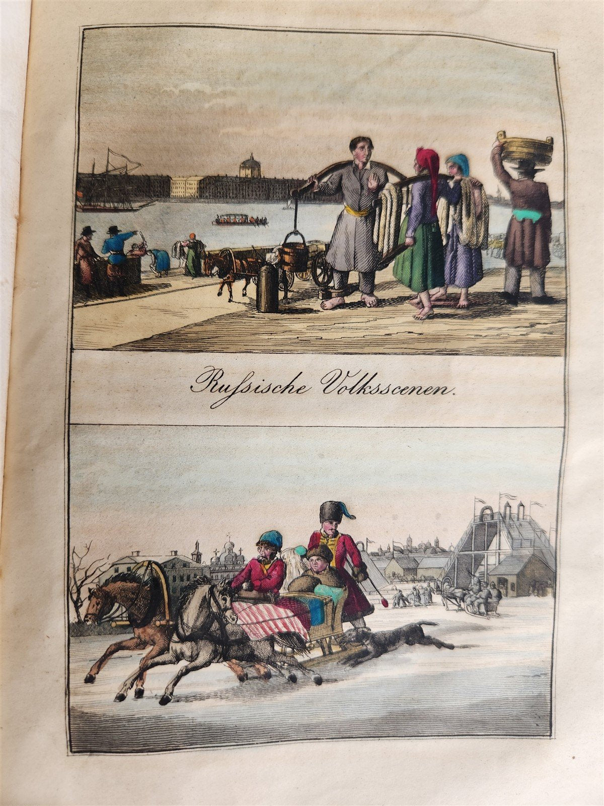 1840 PEOPLES of EARTH LIFE CUSTOMS HABITS in GERMAN antique 2 VOLS illustrated