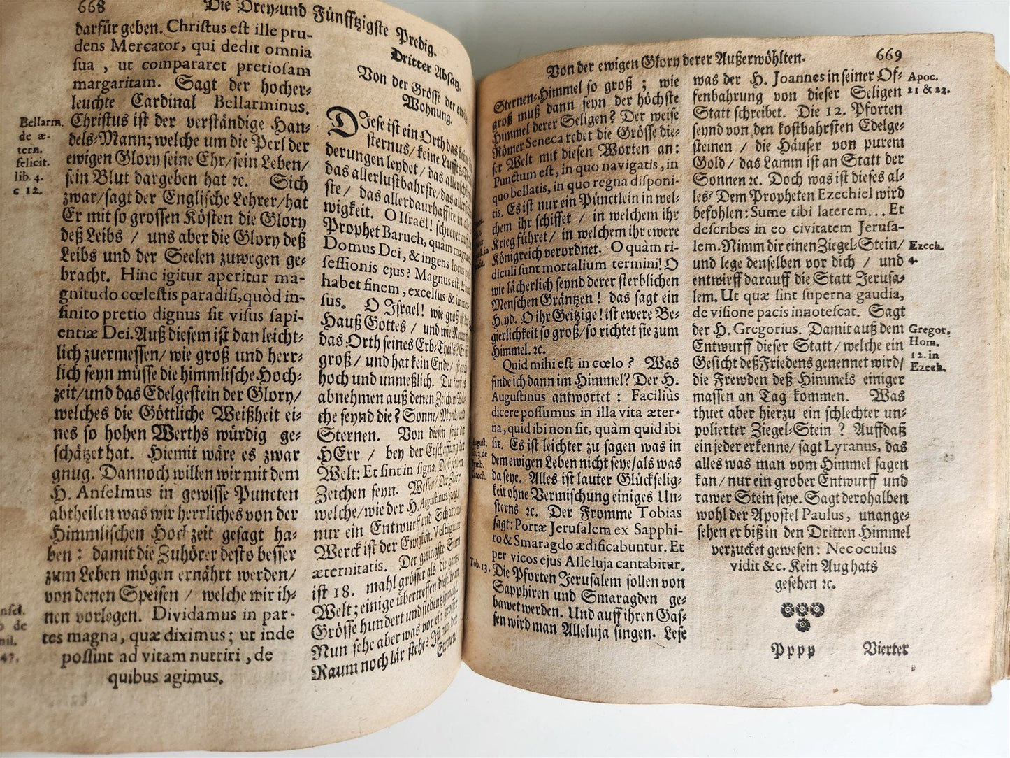 1719 THEOLOGY BOOK in GERMAN antique PIGSKIN BINDING