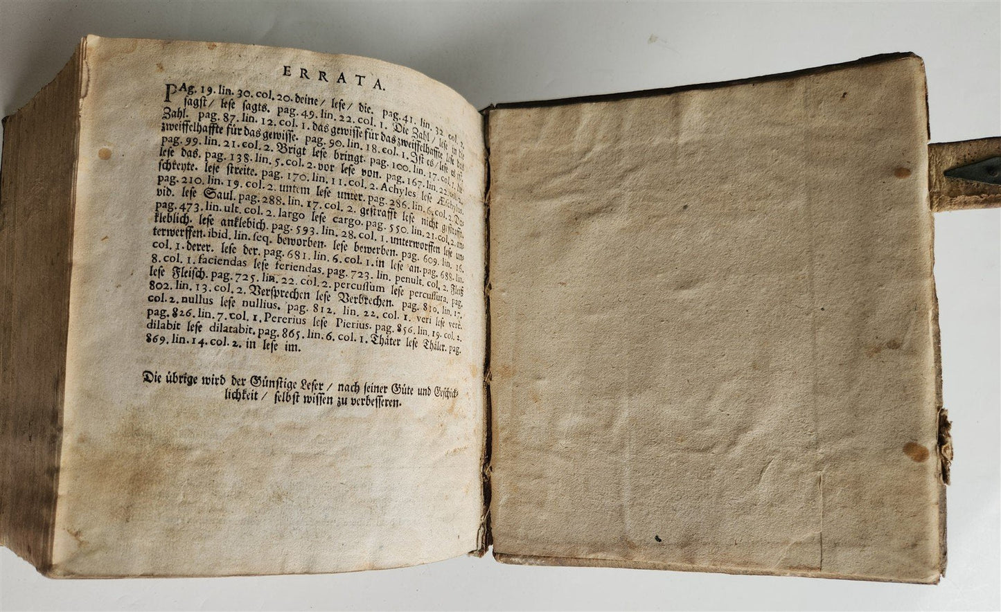 1719 THEOLOGY BOOK in GERMAN antique PIGSKIN BINDING