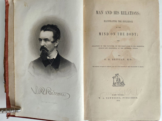 1864 MAN & HIS RELATIONS ILLUSTRATING THE INFLUENCE OF MIND on the BODY antique