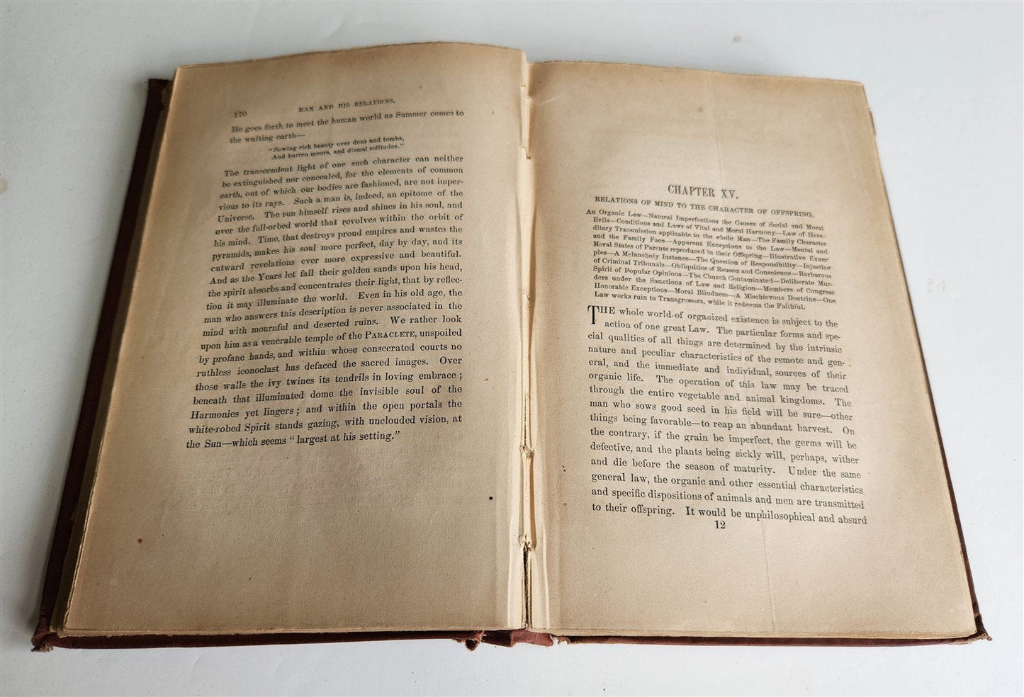 1864 MAN & HIS RELATIONS ILLUSTRATING THE INFLUENCE OF MIND on the BODY antique