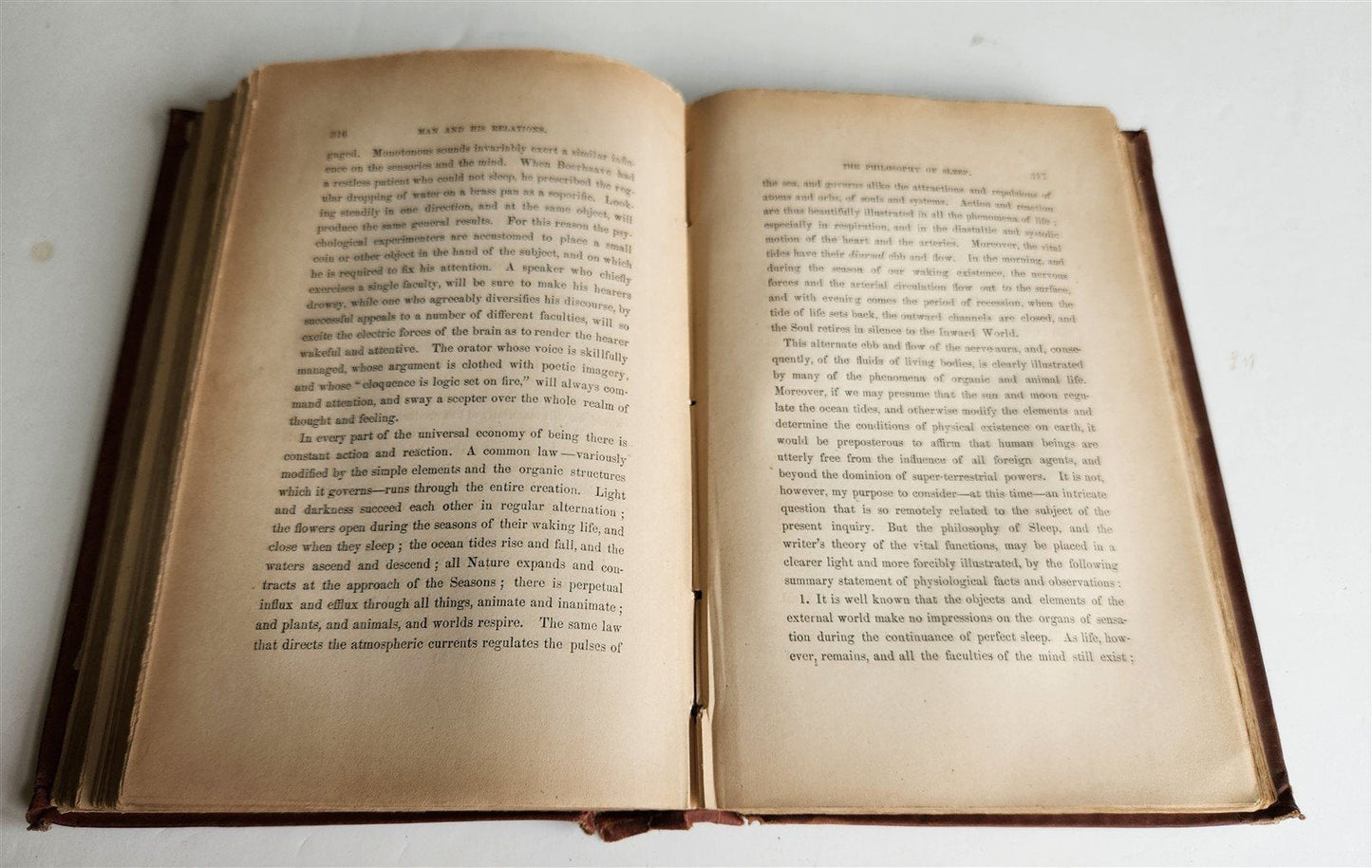 1864 MAN & HIS RELATIONS ILLUSTRATING THE INFLUENCE OF MIND on the BODY antique