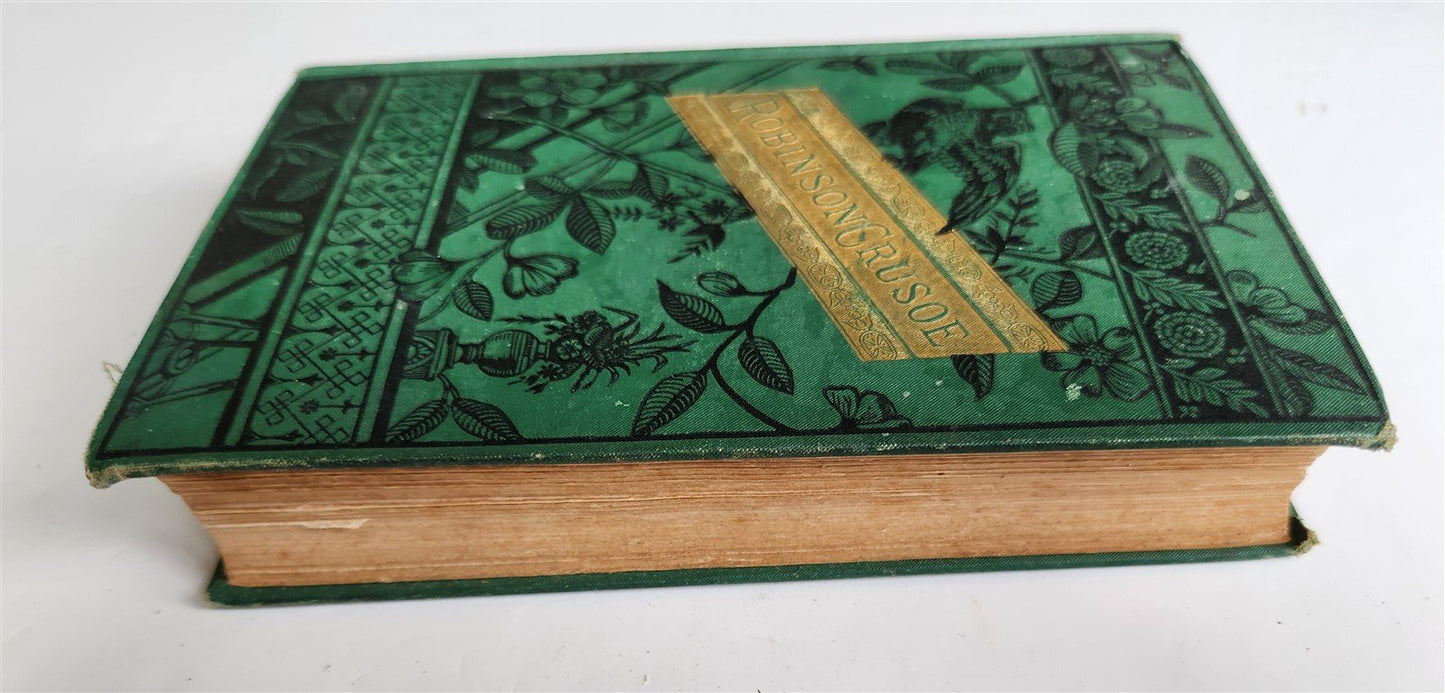 1880 LIFE AND ADVENTURES of ROBINSON CRUSOE by DANIEL DE FOE antique