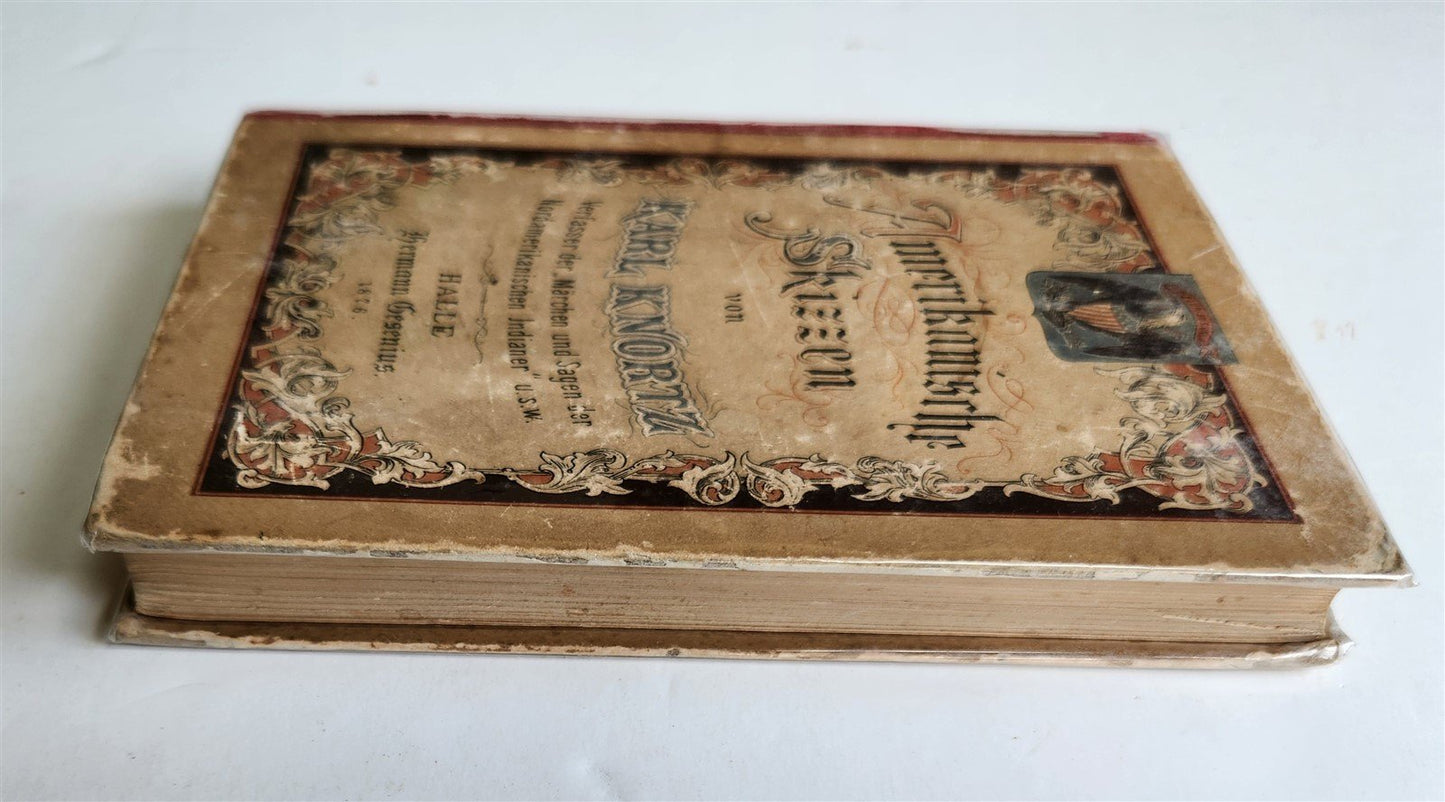 1876 AMERICAN SKETCHES in GERMAN by Karl Knortz AMERIKANISCHE SKIZZEN antique