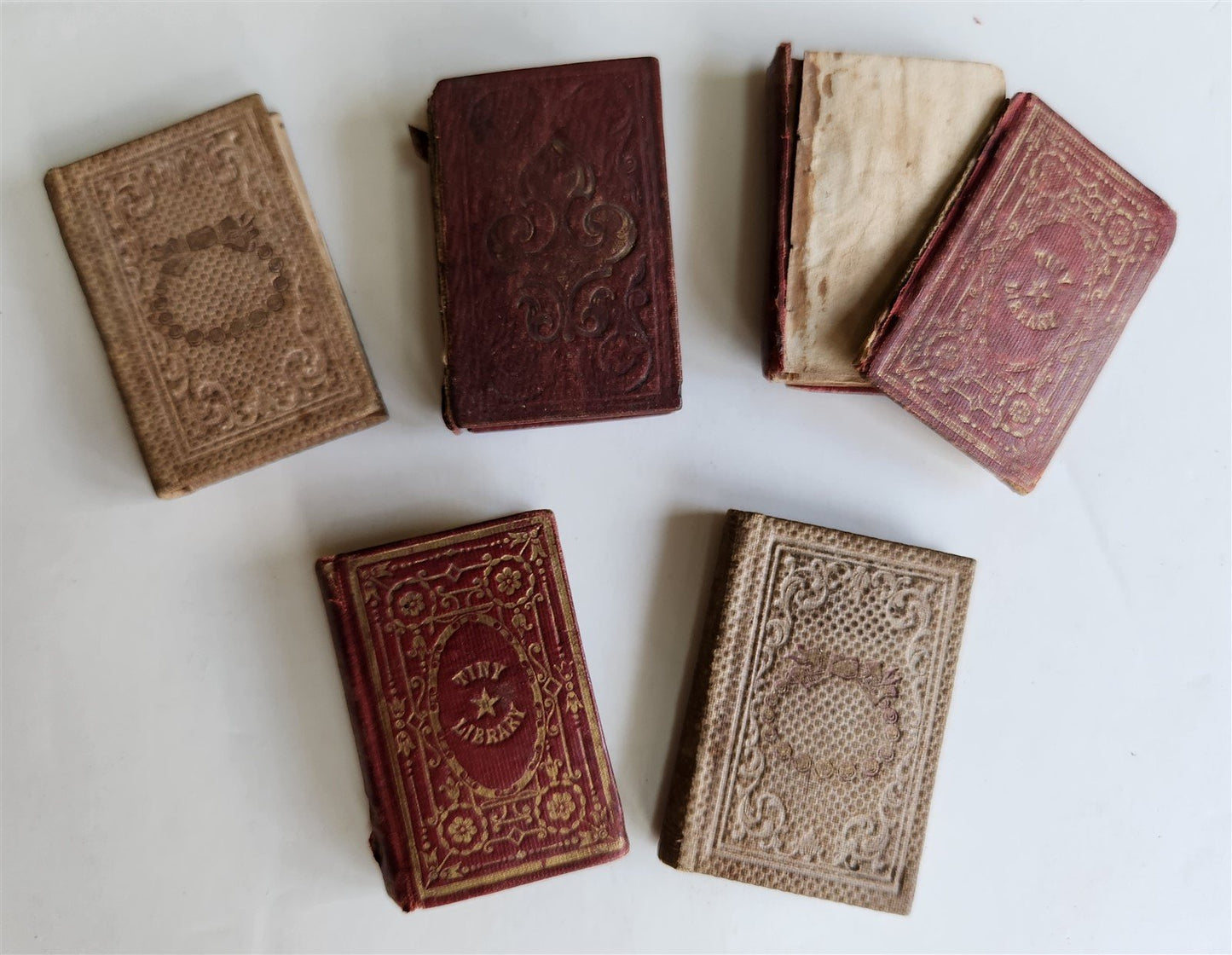 1860s MINIATURE BOOKS LOT of 5 CIVIL WAR ERA antique AMERICANA General Tom Thumb
