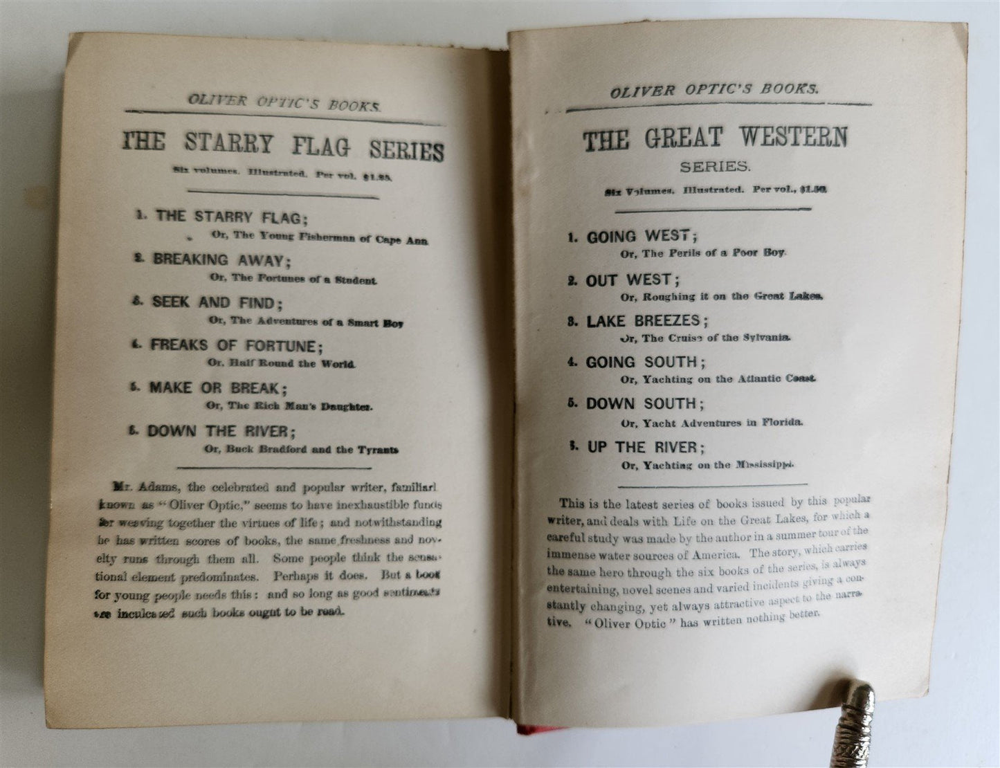 1895 ASIATIC BREEZES or STUDENTS ON THE WING by OLIVER OPTIC antique