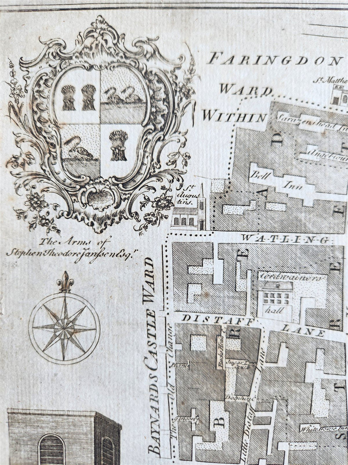 1772 NEW AND ACCURATE SURVEY OF THE PARISHES ANTIQUE engraving LONDON MAP