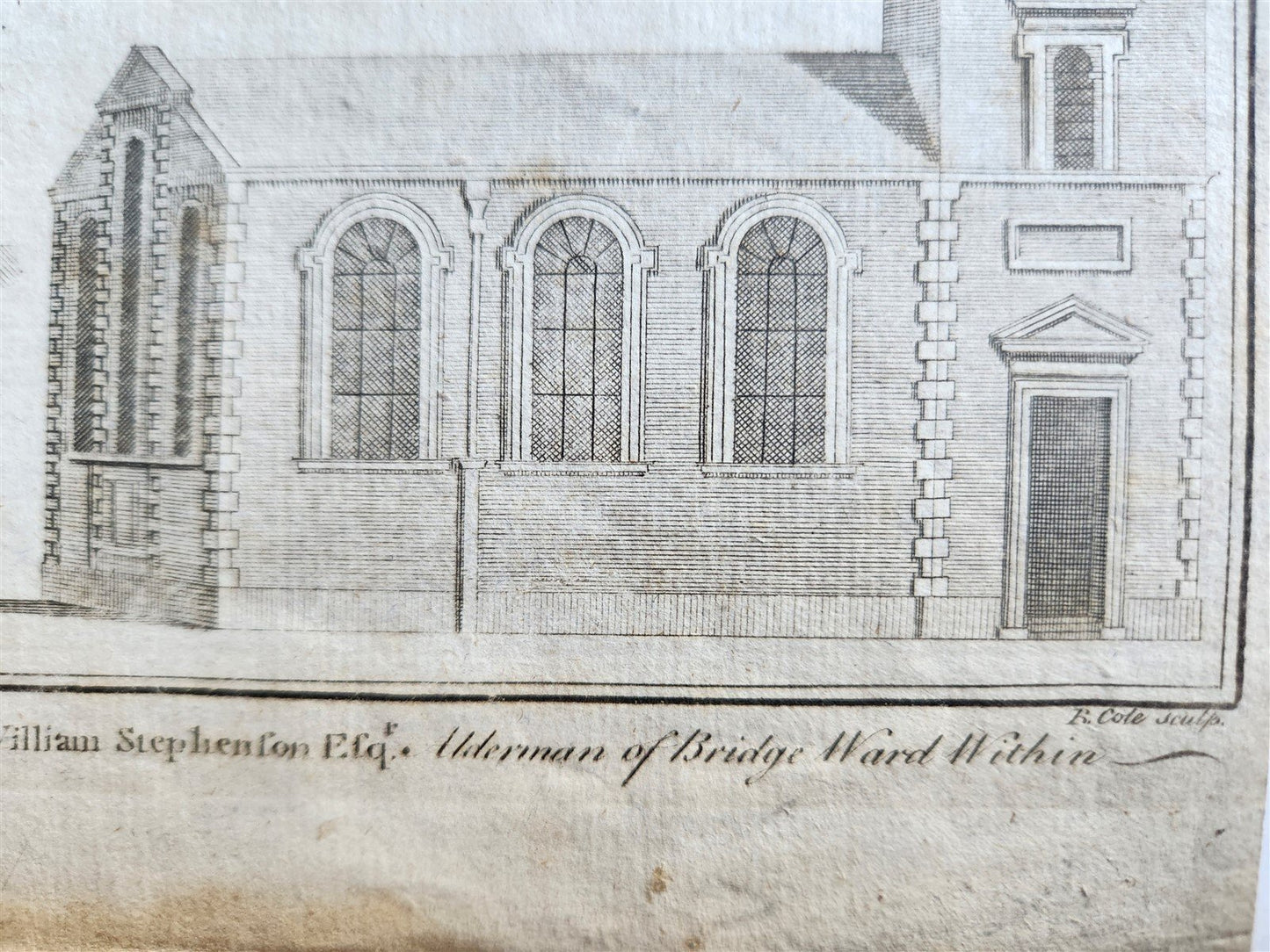 1754 MAP of LONDON antique BILLINGSGATE WARD and BRIDGE WARD WITHIN PARISHES