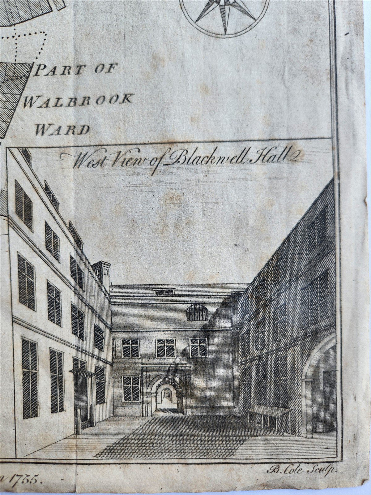 1755 MAP of LONDON antique CHEAP WARD