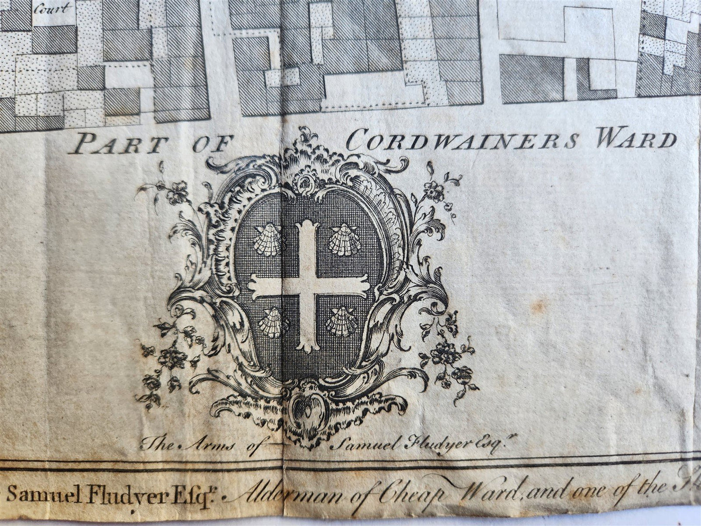 1755 MAP of LONDON antique CHEAP WARD