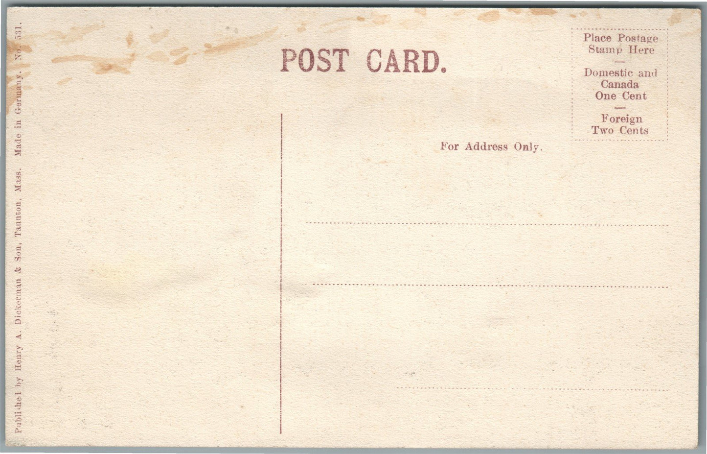 TAUNTON MA BROADWAY ANTIQUE POSTCARD