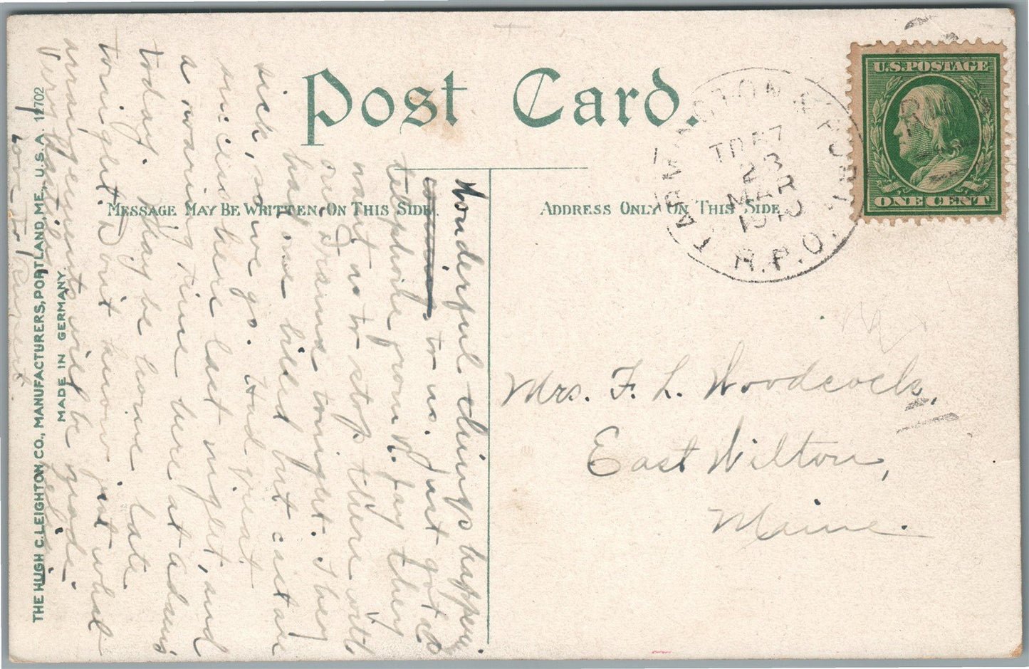 WELD ME HOTEL MAPLES ANTIQUE POSTCARD