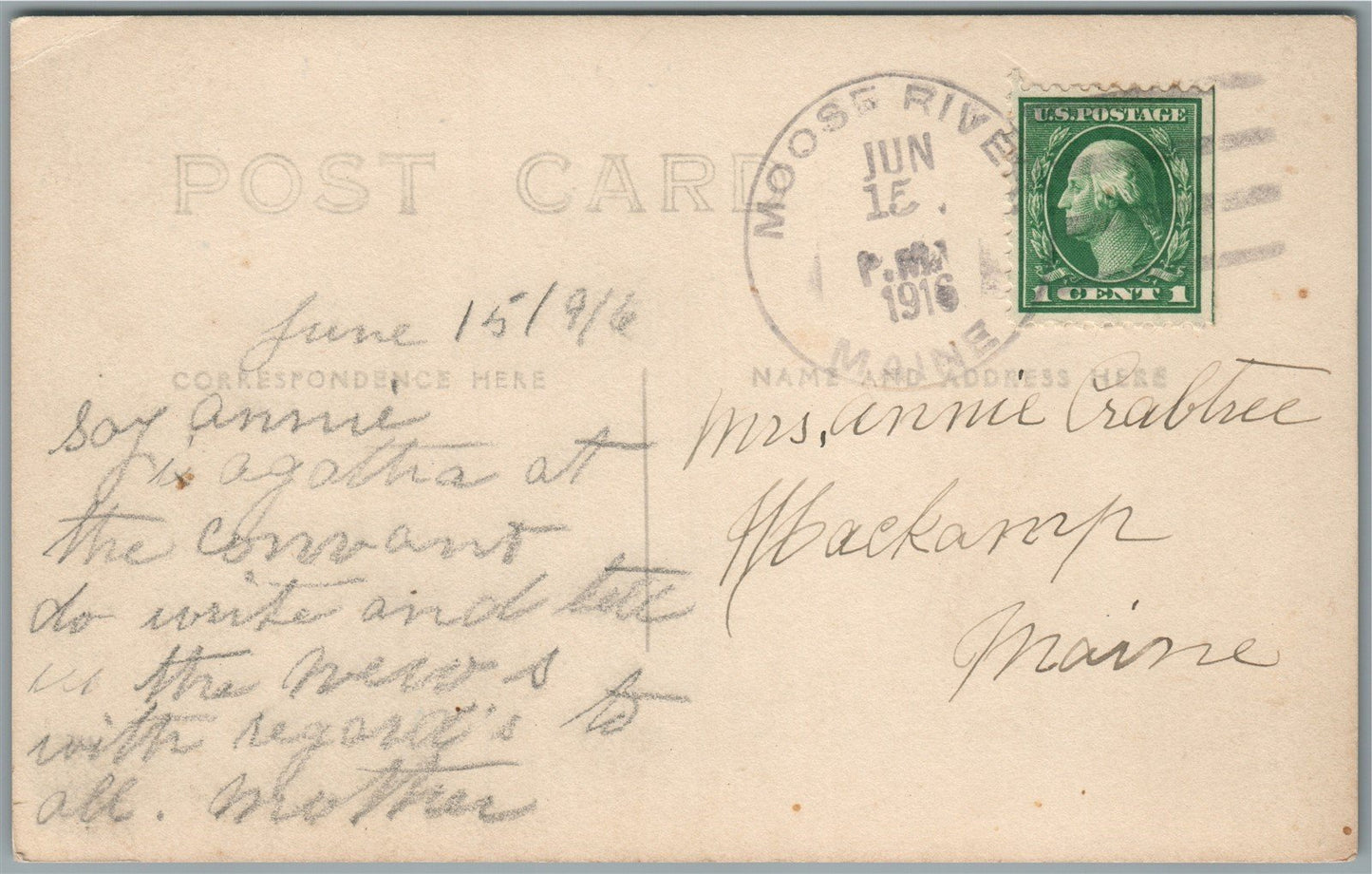 MOOSE RIVER ME CHURCH ANTIQUE REAL PHOTO POSTCARD RPPC
