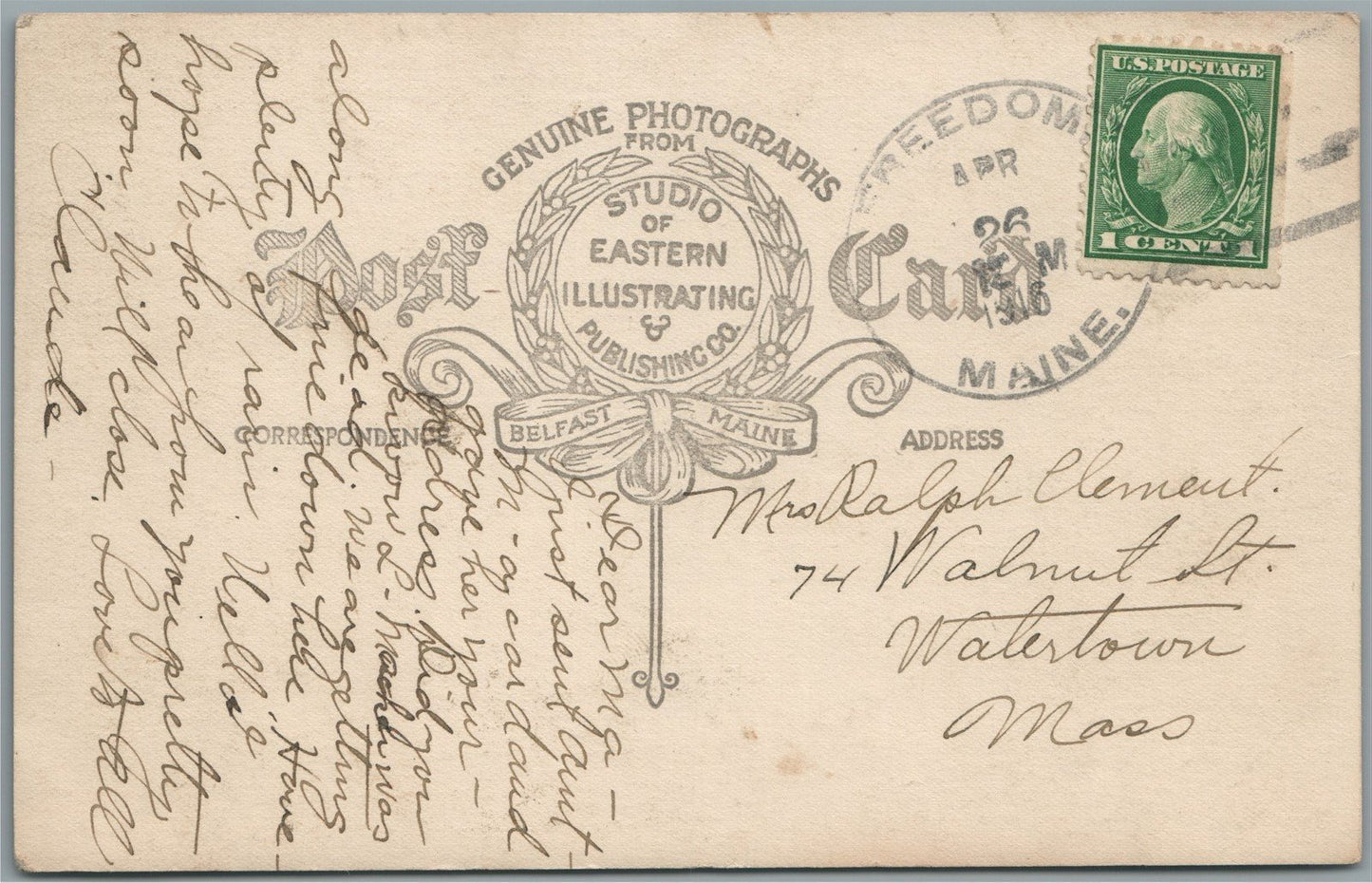 FREEDOM ME BRIDGE STREET ANTIQUE REAL PHOTO POSTCARD RPPC