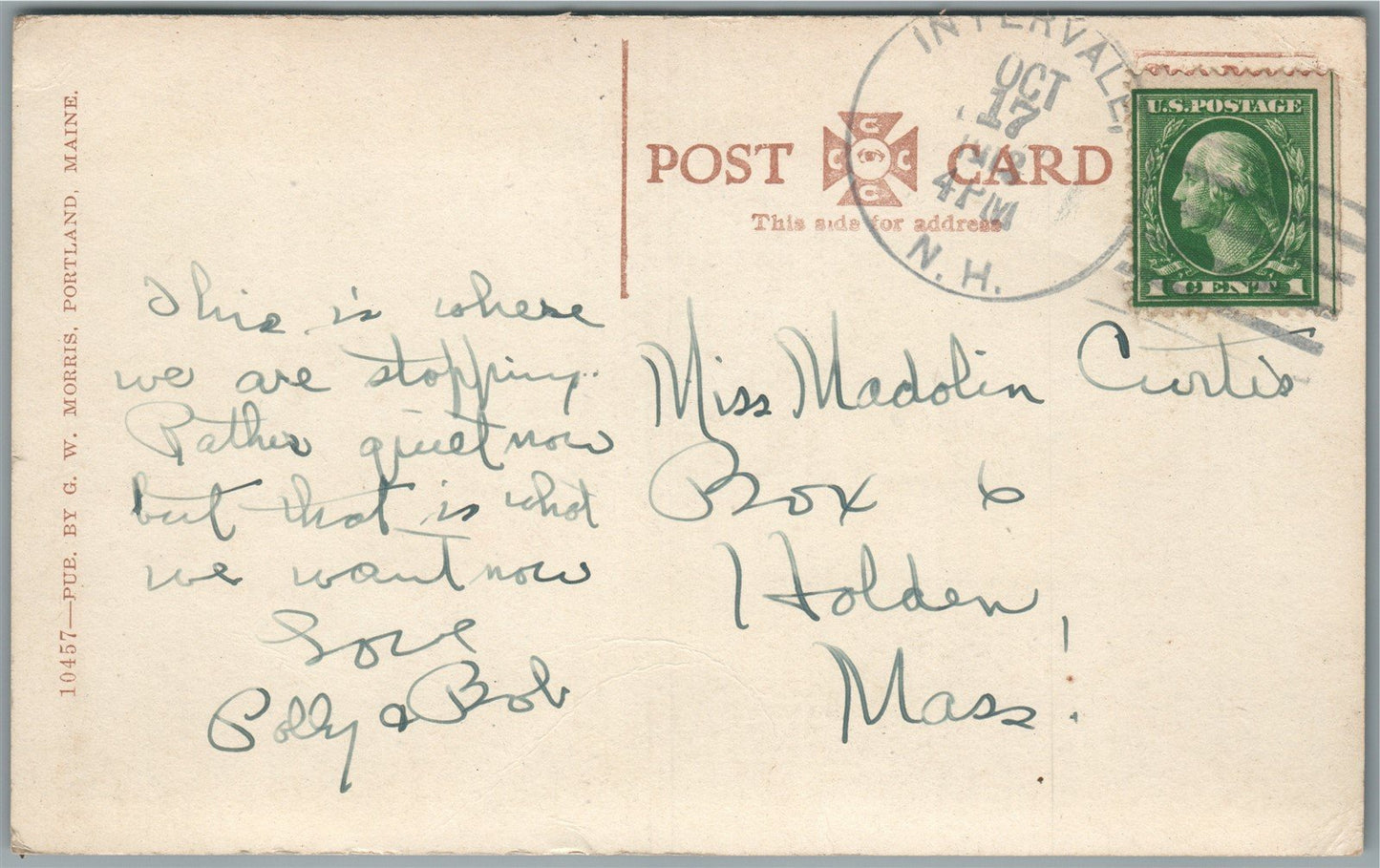 INTERVALE NH MAPLE VILLA ANTIQUE POSTCARD