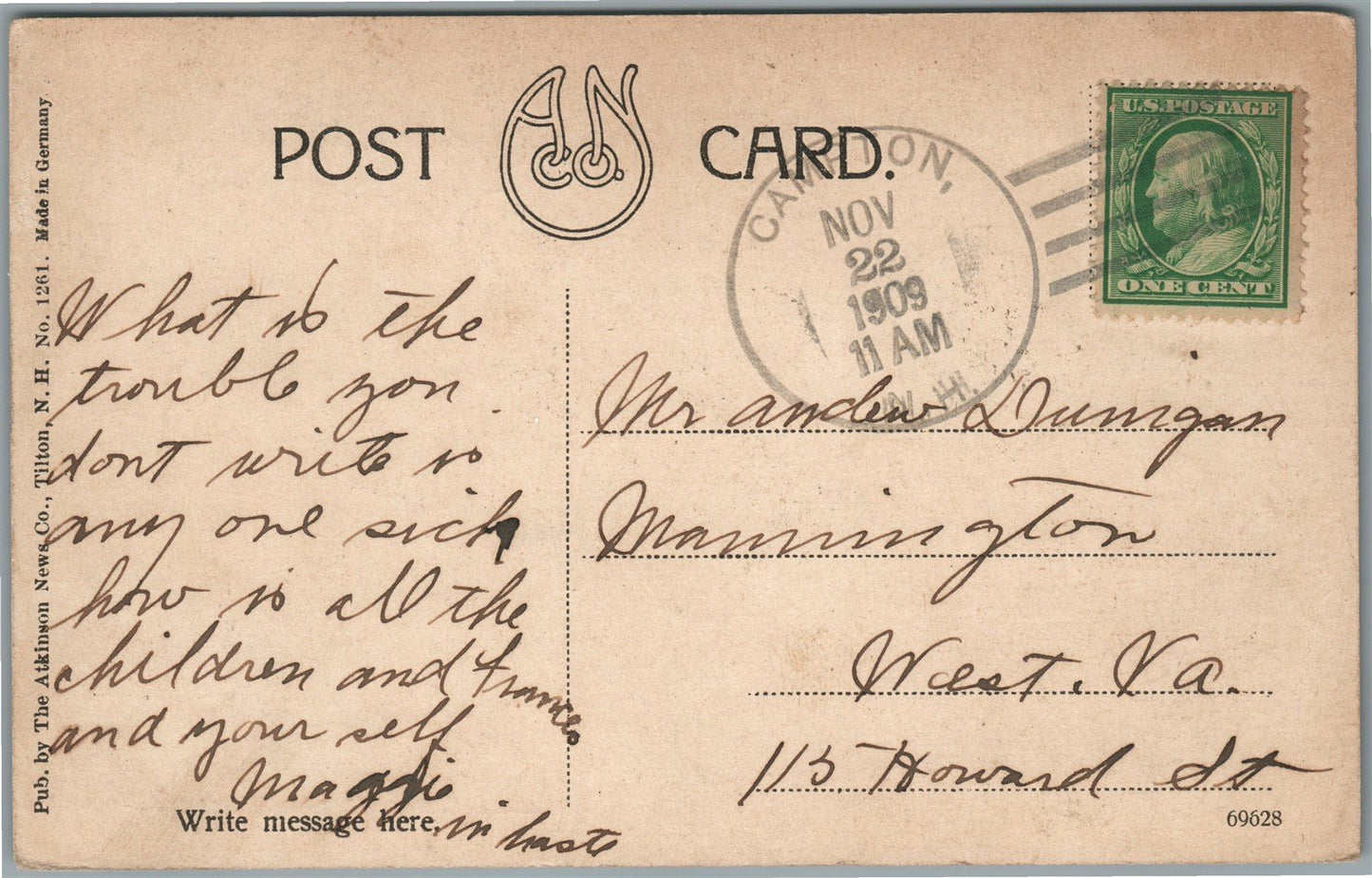 WHITE MTS NH RAILROAD STATION RAILWAY DEPOT ANTIQUE POSTCARD