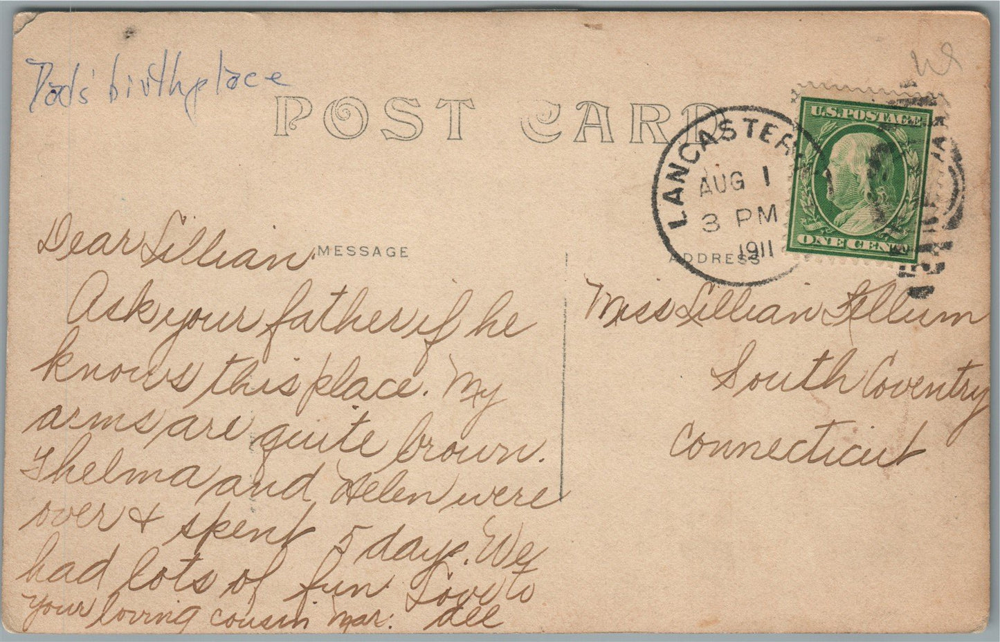 LANCASTER NH PROSPECT FARM ANTIQUE REAL PHOTO POSTCARD RPPC