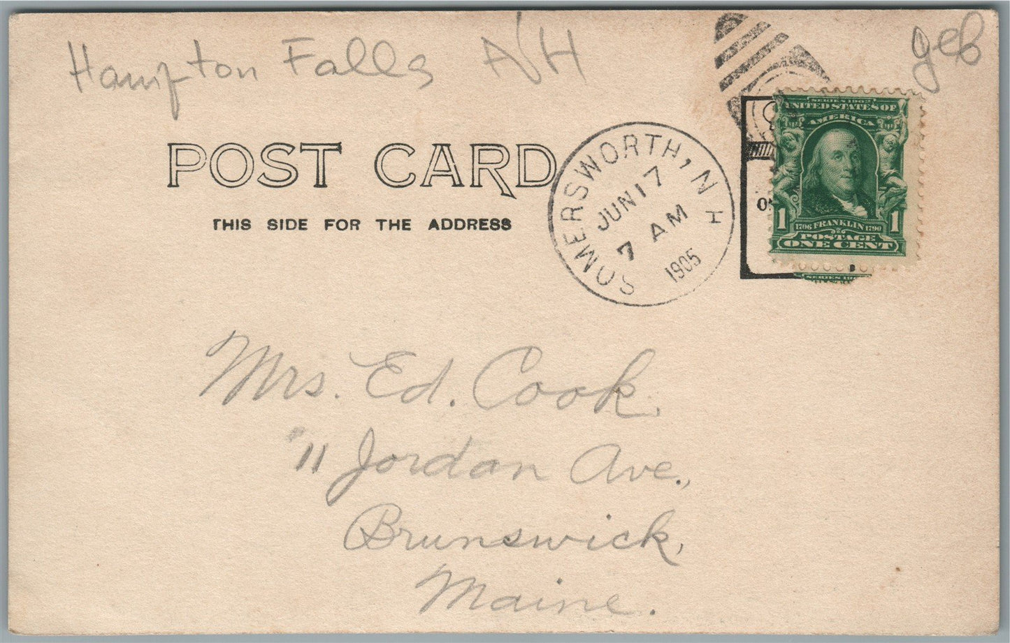 HAMPTON FALSS NH ANTIQUE REAL PHOTO POSTCARD RPPC