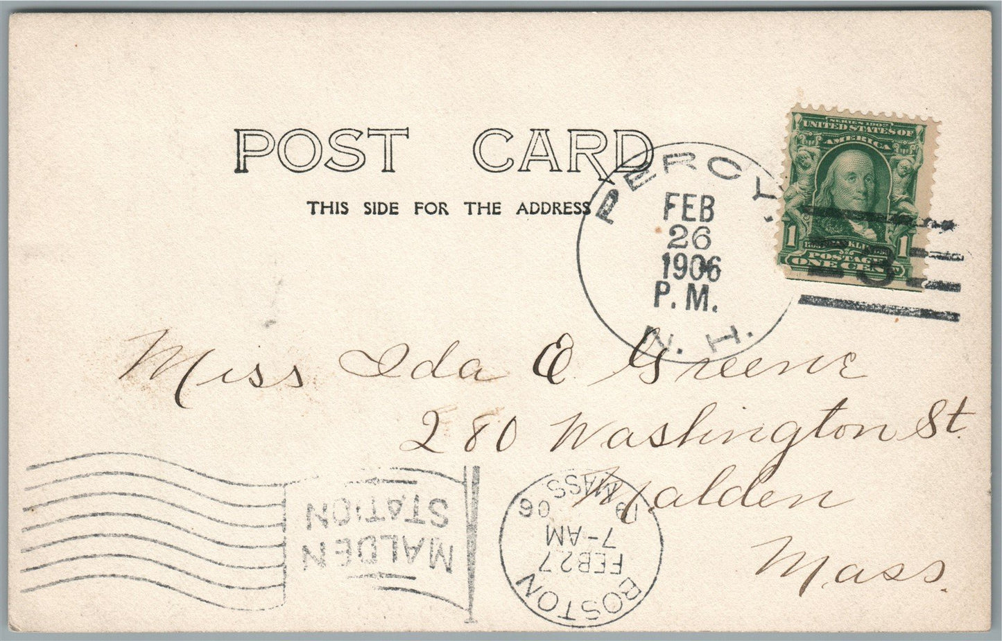 PEROY NH MAIN STREET ANTIQUE REAL PHOTO POSTCARD RPPC