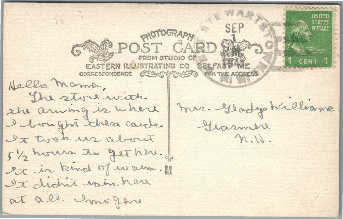 W. STEWARTSTOWN NH MAIN STREET ANTIQUE REAL PHOTO POSTCARD RPPC