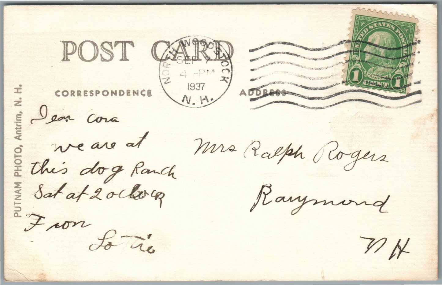 ANTRIM NH ED CLARK & HIS ESKIMO DOGS ANTIQUE REAL PHOTO POSTCARD RPPC