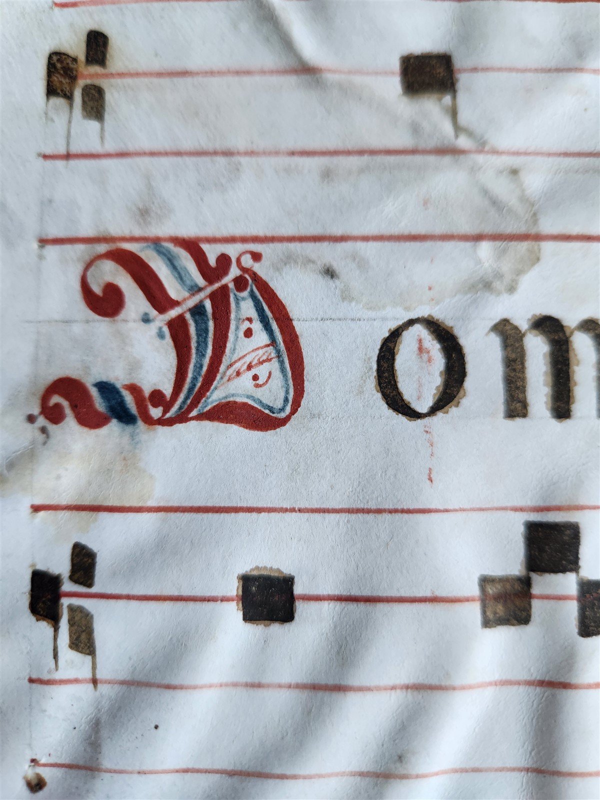 c. 17th century ANTIPHONAL MANUSCRIPT on VELLUM ANTIQUE hand writing