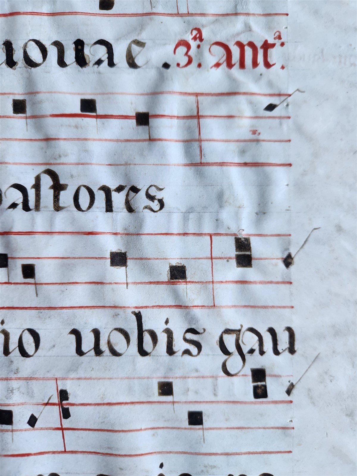 17th century ANTIPHONAL MANUSCRIPT on VELLUM ANTIQUE hand writing