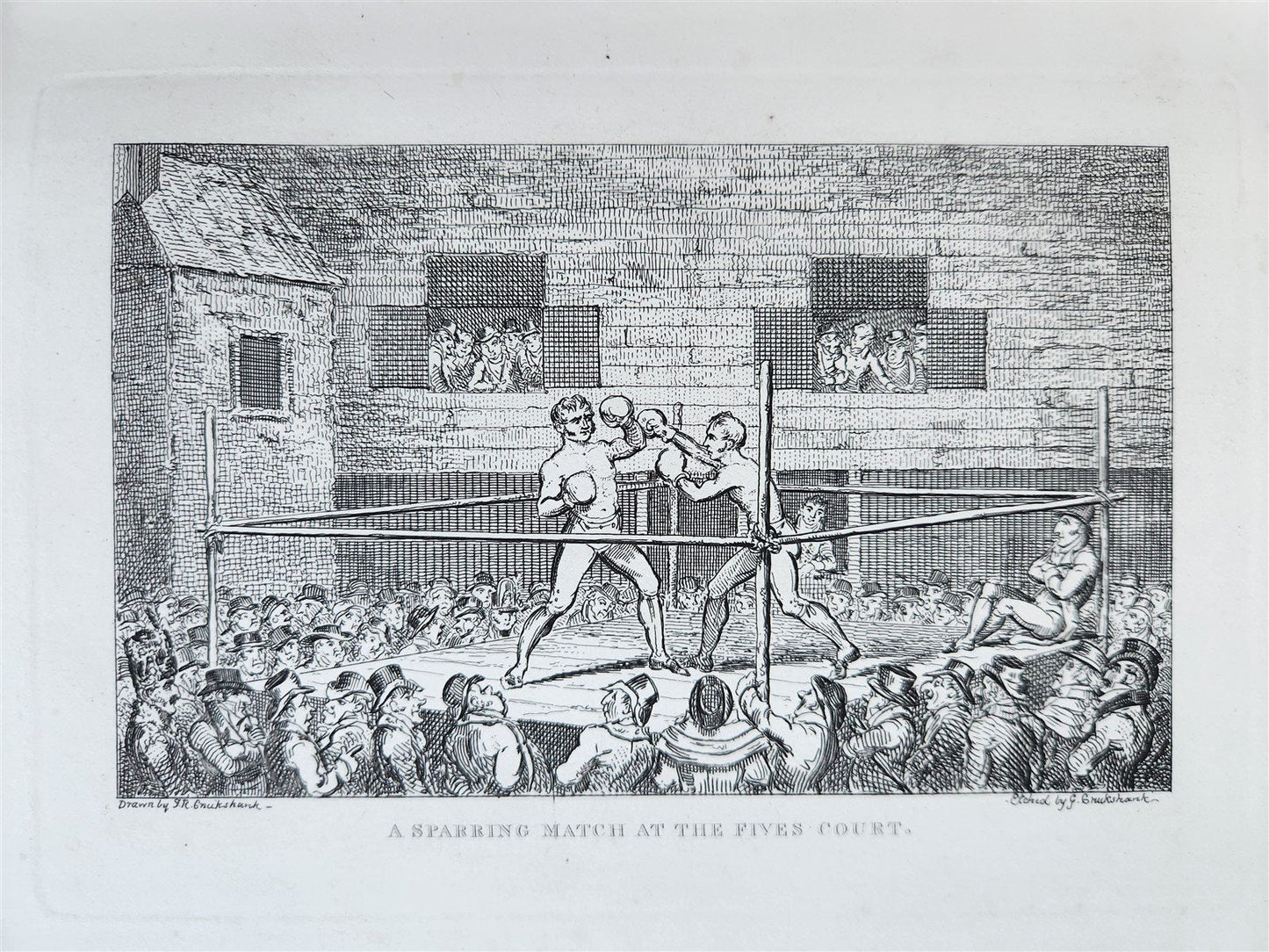 1820s BOXING PUGILISTS ILLUSTRATED w/ 62 PLATES antique
