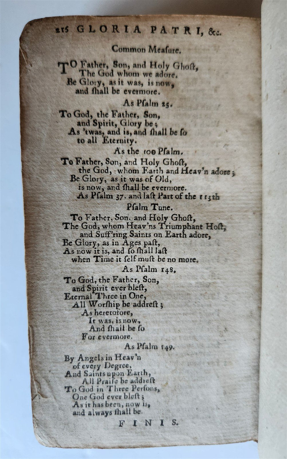 1736 BOOK of PSALMS antique in ENGLISH original binding 18th CENTURY PROVENANCE