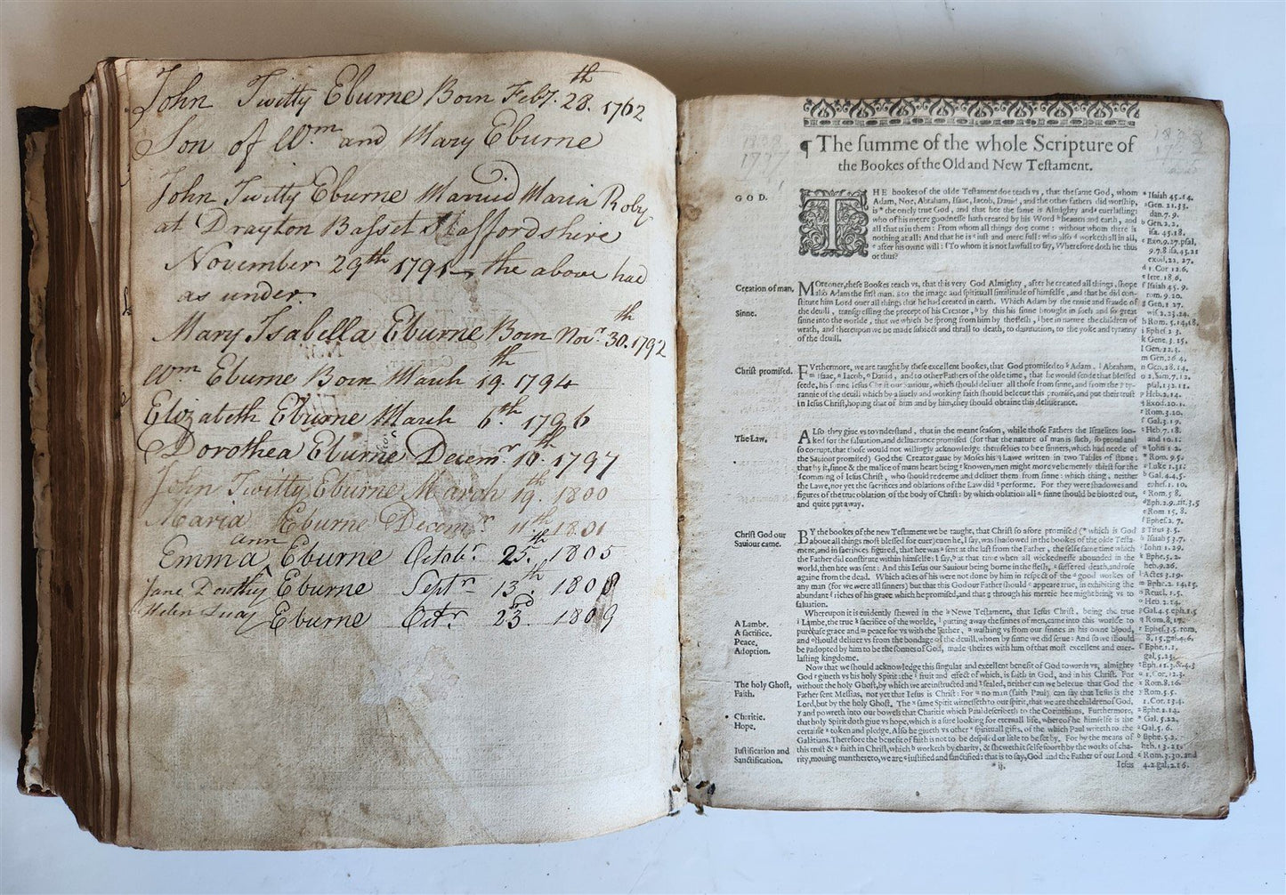 1607 BIBLE in ENGLISH antique OLD & NEW TESTAMENT printed by Robert Barker