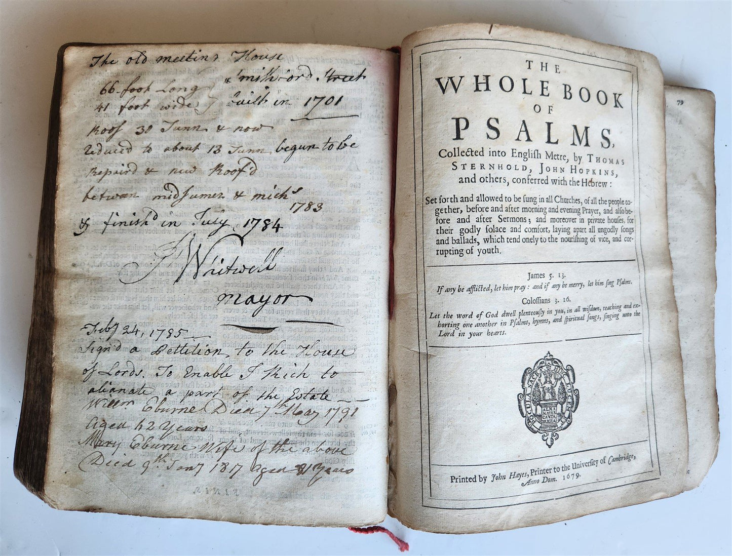 1677 BIBLE in ENGLISH antique OLD & NEW TESTAMENT Cambridge by John Hayes