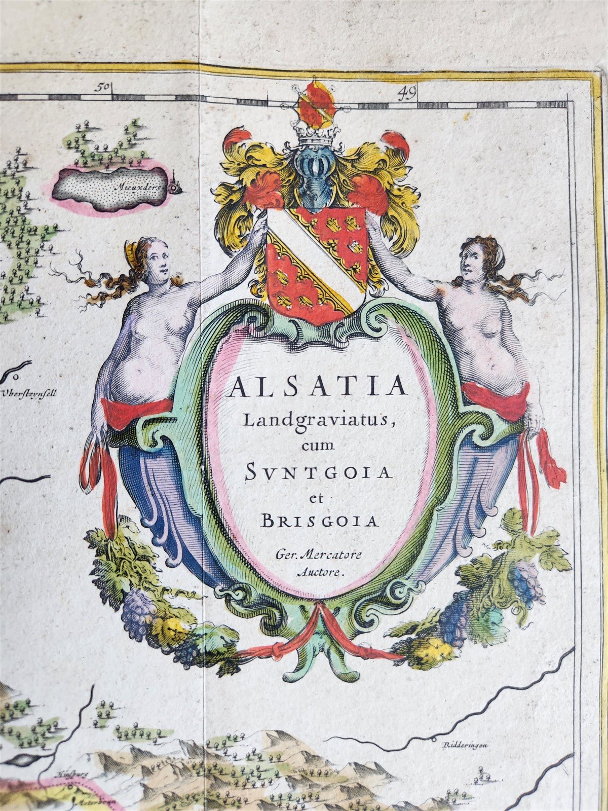 1640 ALSACE FRANCE antique MAP ALSATIA LANDGRAVIATUS