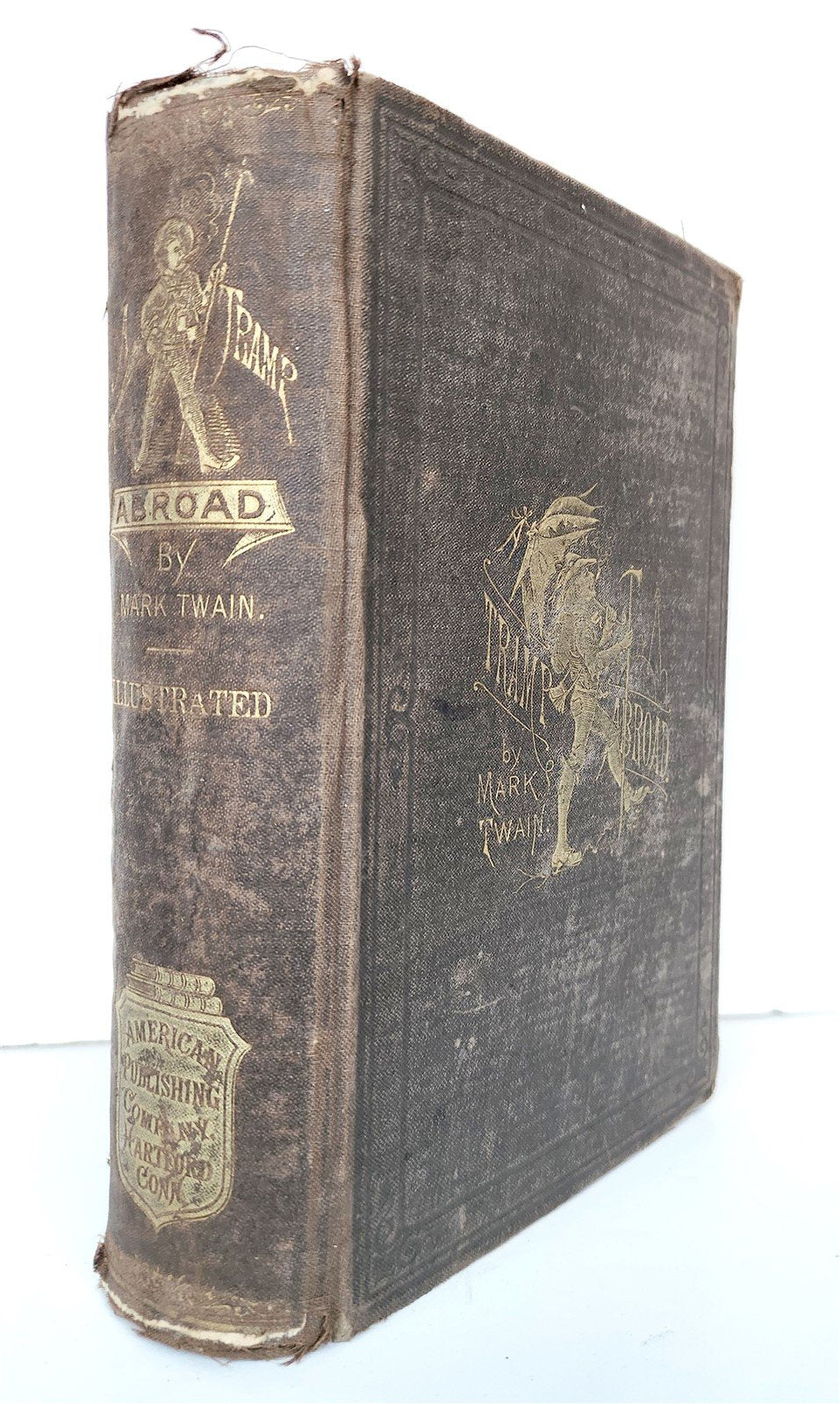 1880 TRAMP ABROAD by MARK TWAIN antique ILLUSTRATED 1st AMERICAN EDITION