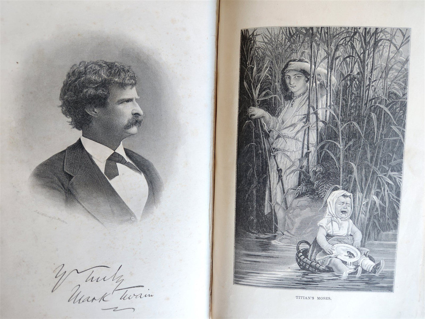 1880 TRAMP ABROAD by MARK TWAIN antique ILLUSTRATED 1st AMERICAN EDITION