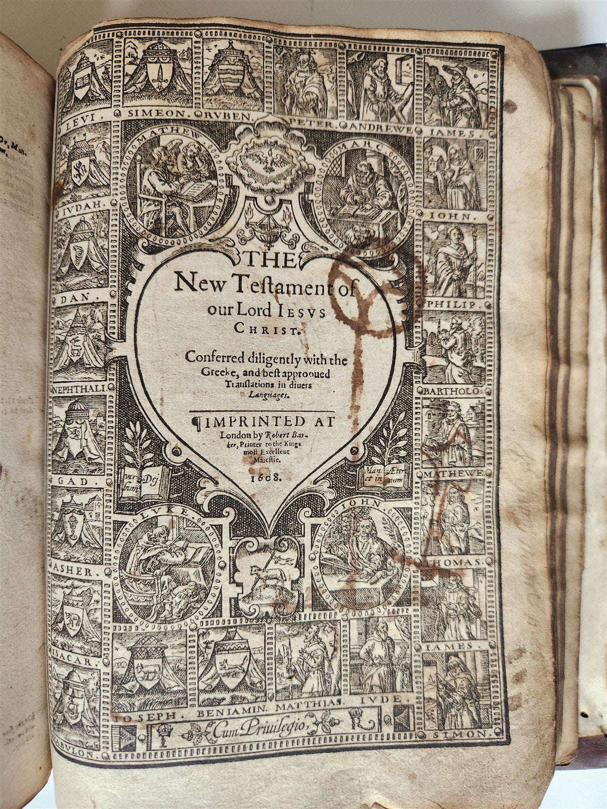 1608 BIBLE in ENGLISH antique THE NEW TESTAMENT OF OUR LORD JESUS CHRIST