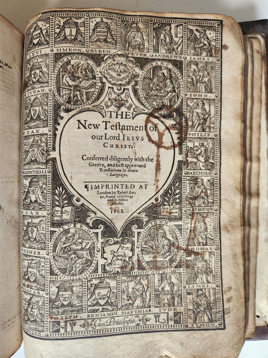 1608 BIBLE in ENGLISH antique THE NEW TESTAMENT OF OUR LORD JESUS CHRIST
