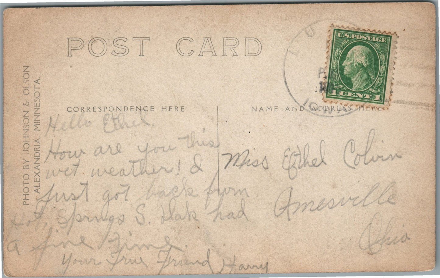 HOT SPRINGS SD BATTLE MOUNTAIN SANITARIUM ANTIQUE REAL PHOTO POSTCARD RPPC