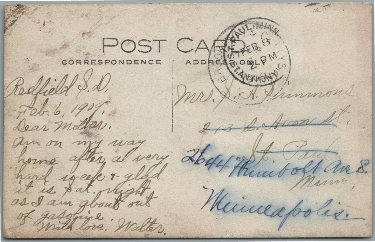 IROQUOIS SD MAIN STREET ANTIQUE REAL PHOTO POSTCARD RPPC