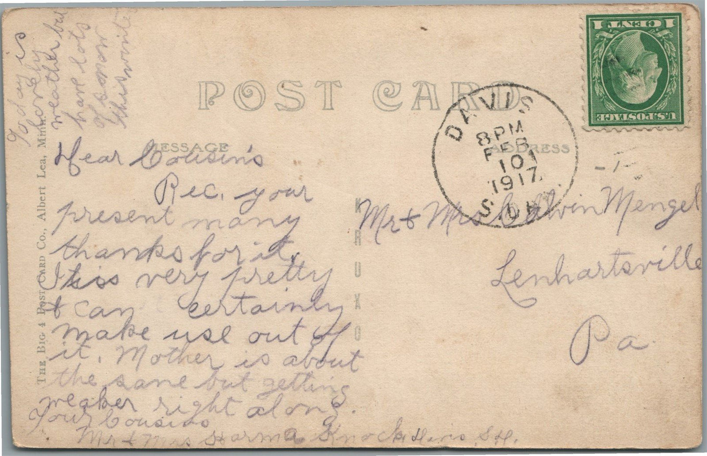 DAVIS SD RAILROAD DEPOT & ELEVATORS ANTIQUE REAL PHOTO POSTCARD RPPC