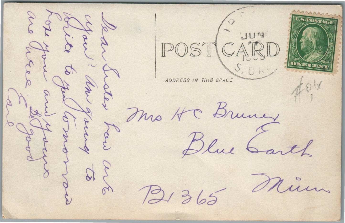 IRENE SD MAIN STREET ANTIQUE REAL PHOTO POSTCARD RPPC