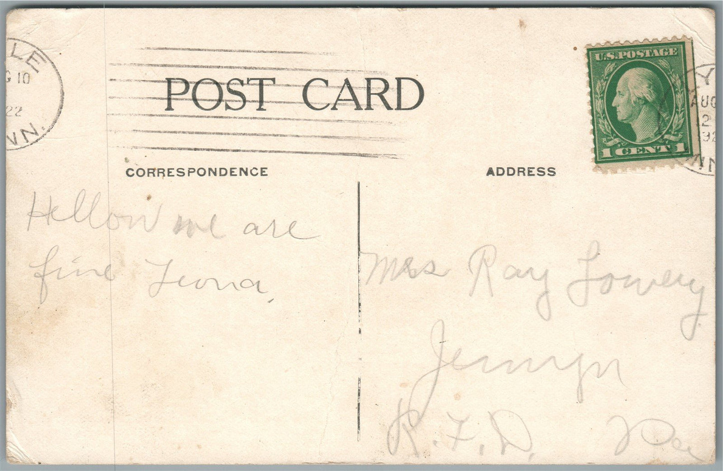 THUNDER HAWK SD POST OFFICE & GENERAL MERCHANDISE STORE ANTIQUE POSTCARD