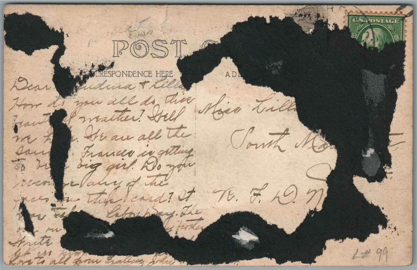 SOUTH DAKOTA HAND-TUB FIRE ENGINE ANTIQUE REAL PHOTO POSTCARD RPPC