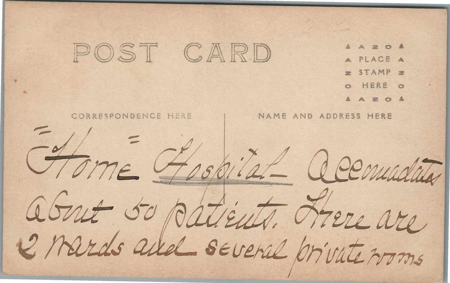 HOSPITAL ANTIQUE REAL PHOTO POSTCARD RPPC