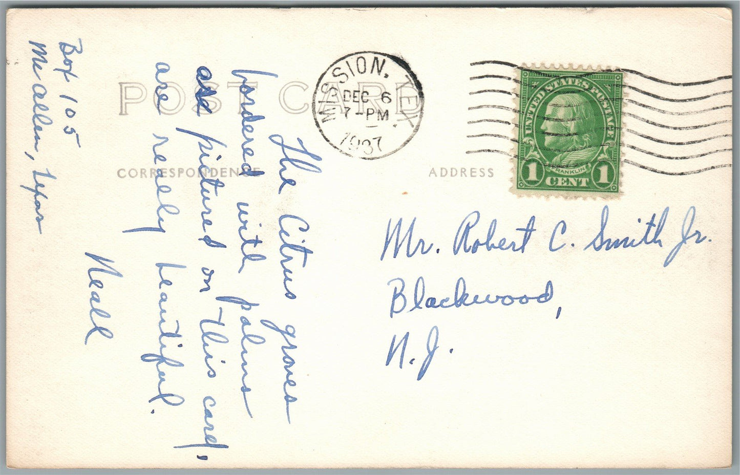 RIO GRANDE VALLEY TX TROPICAL STREET ANTIQUE REAL PHOTO POSTCARD RPPC