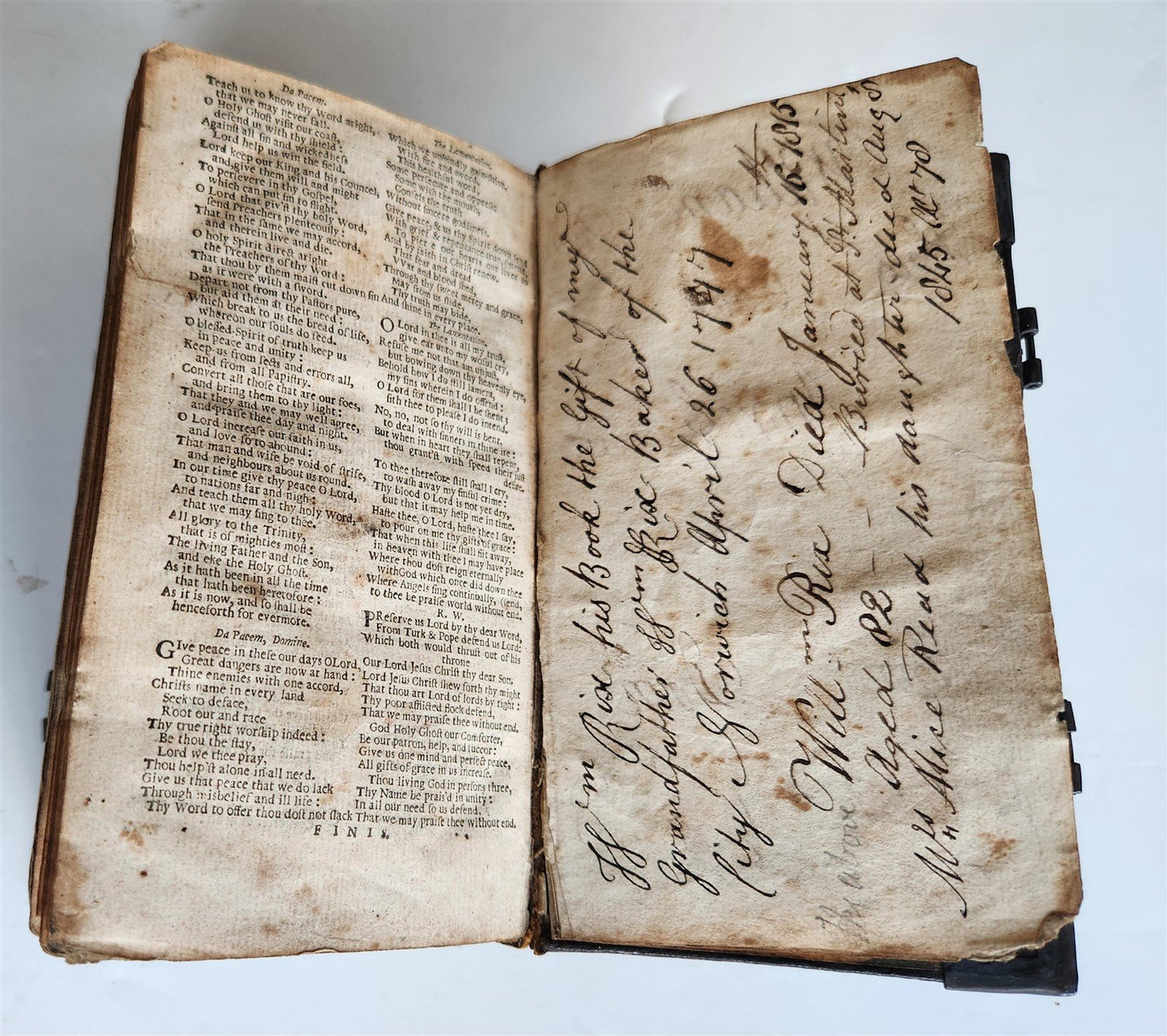 1681 BIBLE in ENGLISH antique OLD & NEW TESTAMENT BINDING w/METAL CORNER PIECES