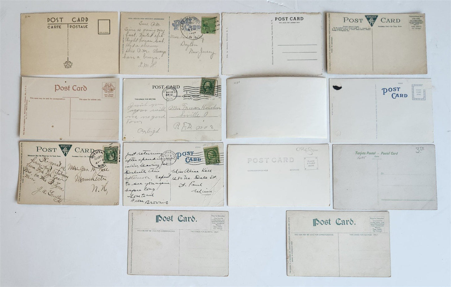 LIGHTHOUSES lot of 14 ANTIQUE & VINTAGE POSTCARDS