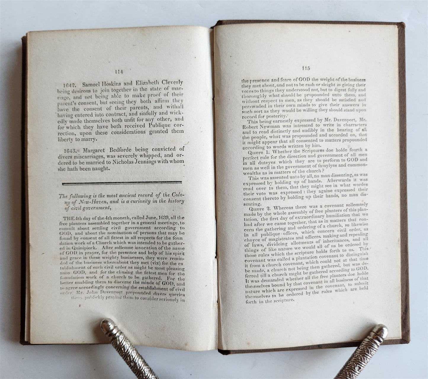 1822 CODE OF 1650 CONNECTICUT BLUE LAWS antique AMERICANA