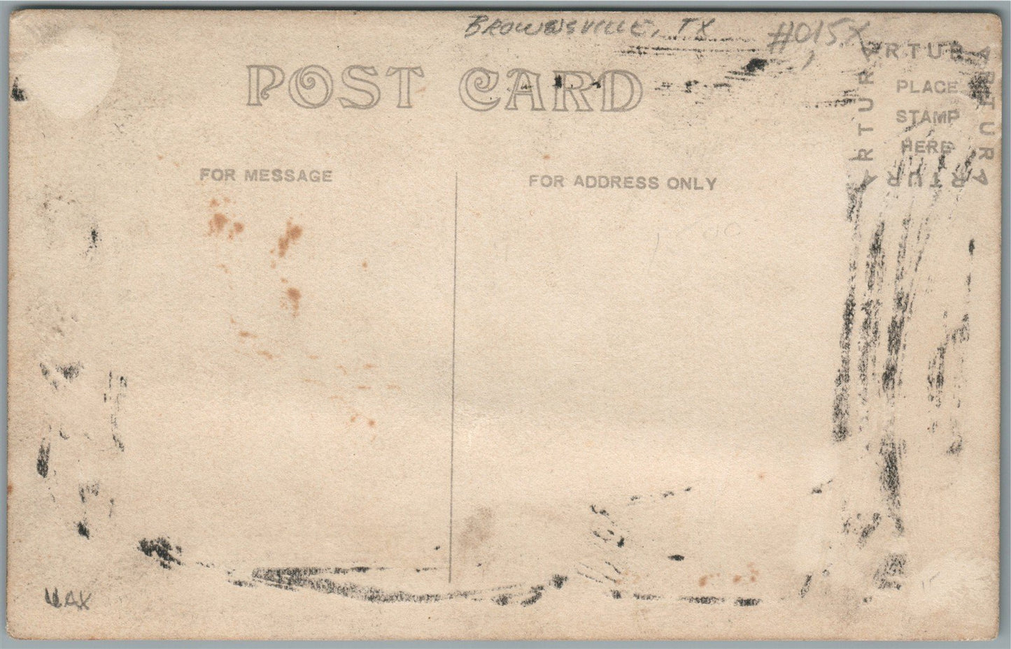 BROWNSVILLE TX ANTIQUE REAL PHOTO POSTCARD RPPC