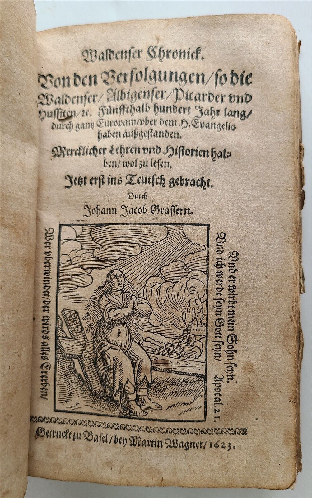 1623 WALDENSIAN CHRONICLE SWISS THEOLOGY & HISTORY antique vellum bound