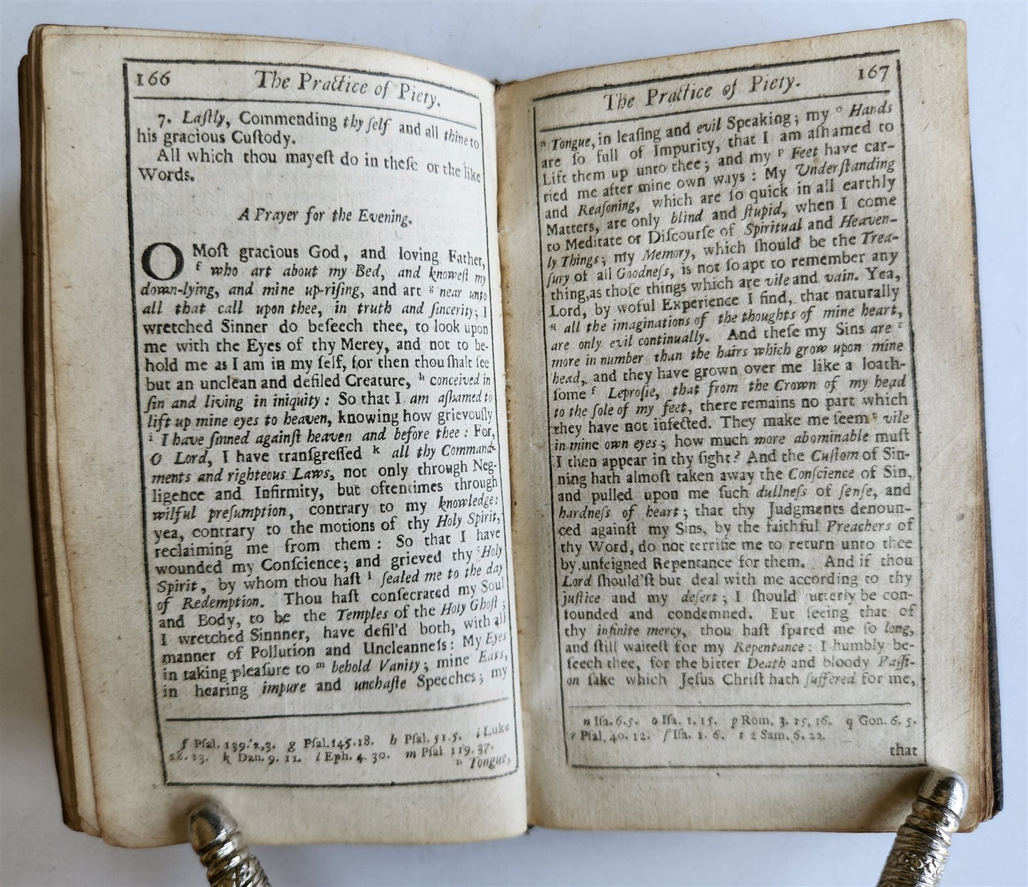 1705 PRACTICE of PIETY by Bayly Lewis antique in ENGLISH original binding